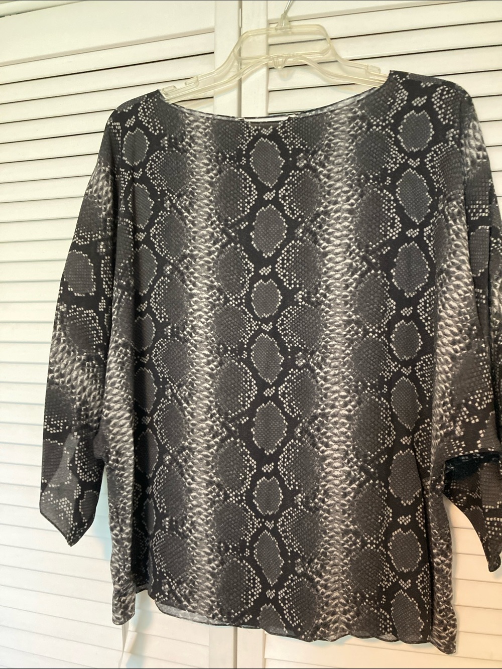 Michael Kors Collection Black and Gray Snake-Print Tunic